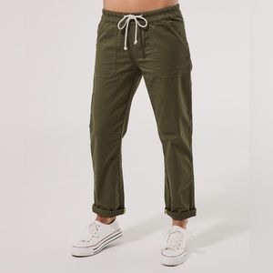 Pact Woven Twill Roll Up Pant - Olive 🫒